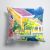 14 in x 14 in Outdoor Throw PillowHouses Fabric Decorative Pillow