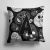 14 in x 14 in Outdoor Throw PillowLetter A Day of the Dead Skulls Black Fabric Decorative Pillow