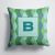 14 in x 14 in Outdoor Throw PillowLetter B Initial Monogram - Blue Argoyle Fabric Decorative Pillow