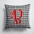 14 in x 14 in Outdoor Throw PillowLetter B Initial Monogram - Houndstooth Black Fabric Decorative Pillow
