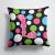 14 in x 14 in Outdoor Throw PillowLetter L Initial Monogram - Polkadots and Pink Fabric Decorative Pillow