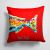 14 in x 14 in Outdoor Throw PillowRed Fish Alphonzo Tail Fabric Decorative Pillow