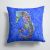 14 in x 14 in Outdoor Throw PillowSeahorse on Blue Fabric Decorative Pillow