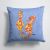 14 in x 14 in Outdoor Throw PillowSeahorses on Blue Fabric Decorative Pillow