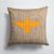 14 in x 14 in Outdoor Throw PillowWasp Burlap and Orange BB1054 Fabric Decorative Pillow