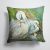 14 in x 14 in Outdoor Throw PillowWhite Egret in the rain Fabric Decorative Pillow