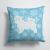 14 in x 14 in Outdoor Throw PillowWinter Snowflake Maltese Fabric Decorative Pillow