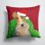 14 in x 14 in Outdoor Throw PillowWire Fox Terrier Christmas Fabric Decorative Pillow