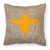 Bee Burlap and Orange BB1057 Fabric Decorative Pillow