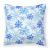 Blue Snowflakes Watercolor Fabric Decorative Pillow