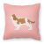 Cavalier King Charles Spaniel Checkerboard Pink Fabric Decorative Pillow