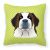 Checkerboard Lime Green Saint Bernard Fabric Decorative Pillow