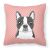 Checkerboard Pink Boston Terrier Fabric Decorative Pillow