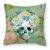 Day of the Dead Skull with Flowers Fabric Decorative Pillow - Brown