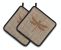 Dragonfly Burlap and Brown BB1062 Pair of Pot Holders