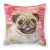 Fawn Pug Love Fabric Decorative Pillow