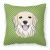 Green Checkered Golden Retriever Fabric Decorative Pillow
