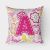 Letter A Flowers and Butterflies Pink Fabric Decorative Pillow