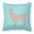 Llama Blue Check Fabric Decorative Pillow