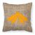 Moth Burlap and Orange BB1060 Fabric Decorative Pillow