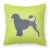 Portuguese Water Dog Checkerboard Green Fabric Decorative Pillow