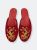 Embroidered Dragon in Red Wine Velvet Mules Slippers - Red Wine