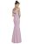 Off-the-Shoulder Criss Cross Back Trumpet Gown - 3012 - Suede Rose