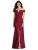 Off-the-Shoulder Notch Trumpet Gown with Front Slit - 3038 - Burgundy