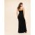 Fernanda Architectural Neckline Black Gown