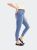 High Rise 2-Button Destructed Ankle Skinny - Medium Blue