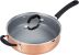 8 in. Copper Aluminum Nonstick Frying Pan in Copper with Lid - Copper