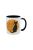 Grindstore A Little Black Cat Goes With Everything Inner Two Tone Mug (White/Black/Yellow) (One Size) - White/Black/Yellow