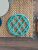 Lattice Collection Round Heavy Weight Multi-Purpose Cast Iron Trivet with Non-Skid Rubber Feet, Turquoise