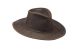 Wilder Wide Brim Leather Hat - Chocolate