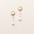 Aqua Earrings - Gold/Pearl
