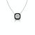 Deco Gold Necklace with Diamonds and Black Enamel - Silver/Black