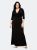 Perfect Wrap Maxi Dress in Black Crepe (Curve) - Black