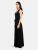 Perfect Wrap Sleeveless Maxi Dress In Black Crepe