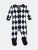 Baby Footed Argyle Print Pajamas - Black-White