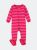 Baby Footed Pink Striped Pajamas - Red Pink