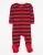 Baby Footed Red Striped Pajamas - Red Grey