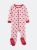Kids Footed Ladybug with Hearts Pajamas - Ladybug-light-pink