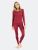Womens Neutral Solid Color Thermal Pajamas