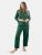 Womens Solid Color Flannel Pajamas - Green