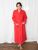Womens Solid Color Flannel Robe - Red