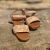 Aidos leather flat sandal - Beige