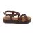 Bambú platform sandal in leather - Brown