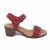 Opal Leather Heeled Sandal - Red
