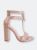 Felicity Zip Up Croc Textured Sandals - Nude