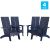 Piedmont Modern All-Weather Poly Resin Wood Adirondack Chairs - Set of 4 - Navy